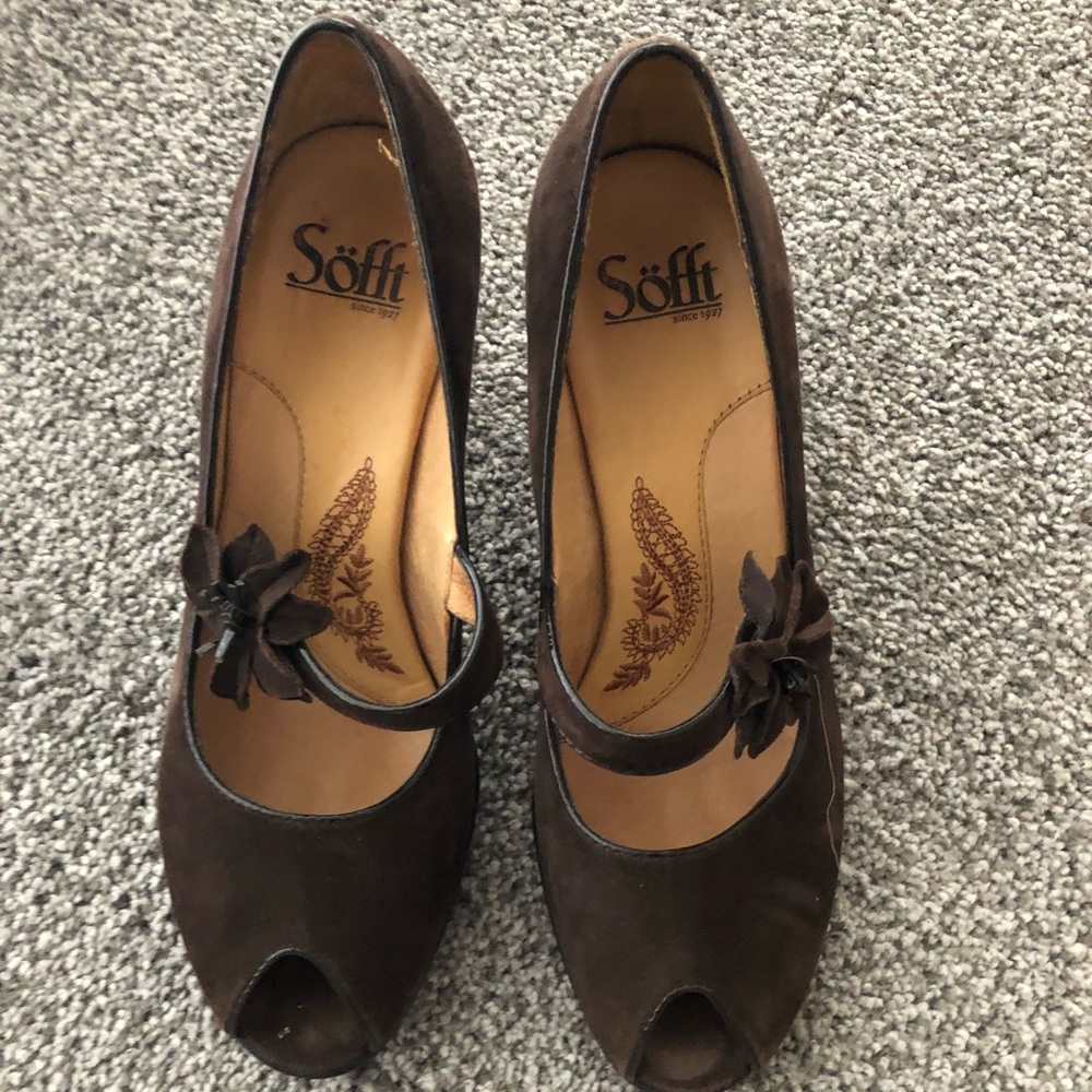 Brown Nubuck Strappy Heels